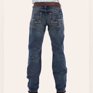 ARIAT MEN'S M5 MEDIUM WASH SLIM FIT STRAIGHT LEG STRETCH JEANS 34
